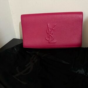 YSL pink clutch
